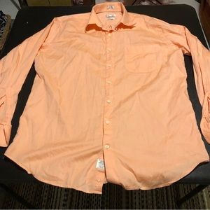 Men's Peach Long-Sleeve Button-Down Shirt